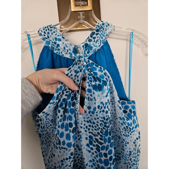 Ramy Brook Blue Printed Ember Silk Dress Size X-Small - Picture 6 of 16